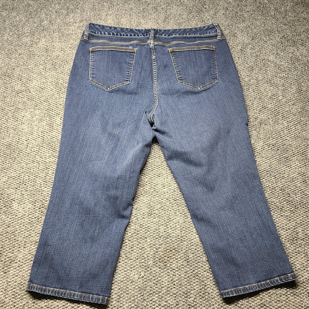 St. Johns Bay Womens 18W Cropped Capri Jeans Blue Denim Cropped Pants